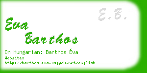 eva barthos business card